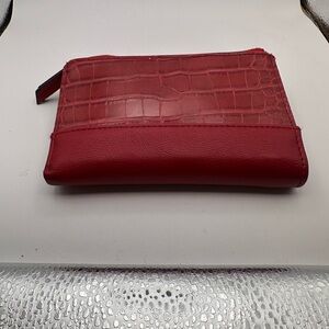 Neiman Marcus Red Croc-Embossed Clutch